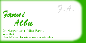 fanni albu business card